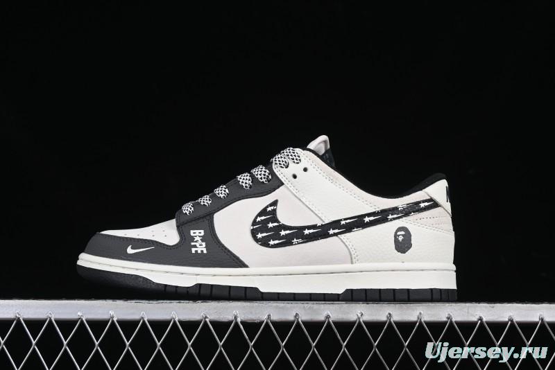 Nike SB Dunk Low BAPE Collaboration Full Print Five-Point Star Black Swoosh Anniversary High-End Custom Low-Top Casual Skate Shoes - DJ2024-122
