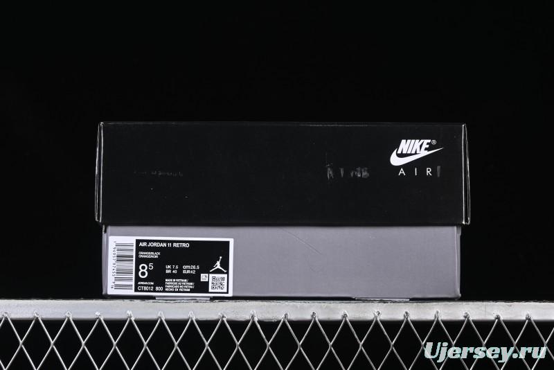 Nike Air Jordan 11 Retro High Top Basketball Shoes in Black/Orange - CT8012-800