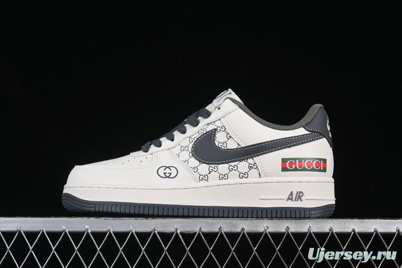 Nike Air Force 1 '07 Low Gucci Collaboration Beige Grey Pattern Low-Top Casual Sneakers - XZ6188-723