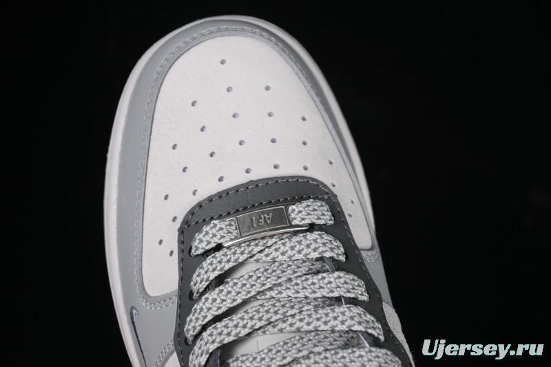 Nike Air Force 1 '07 Low The North Face Collaboration Beige Grey Black Snake Leather Custom Casual Sneakers - DM6688-052