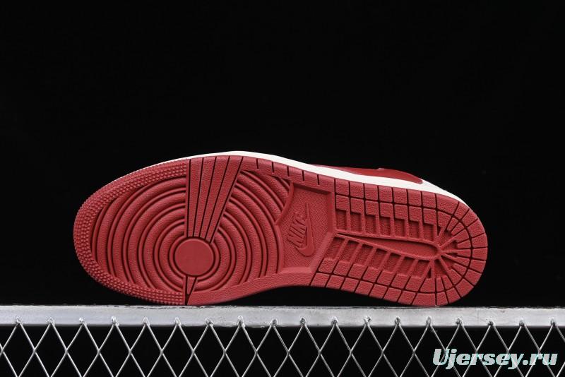 Nike Travis Scott x Fragment Design x Air Jordan 1 Low OG SP AJ1 Retro Sneakers with Reverse Swoosh - XZ6188-056