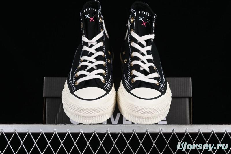Converse All Star Lift Platform Sneakers with Daisy Stitch Detail - A08731C