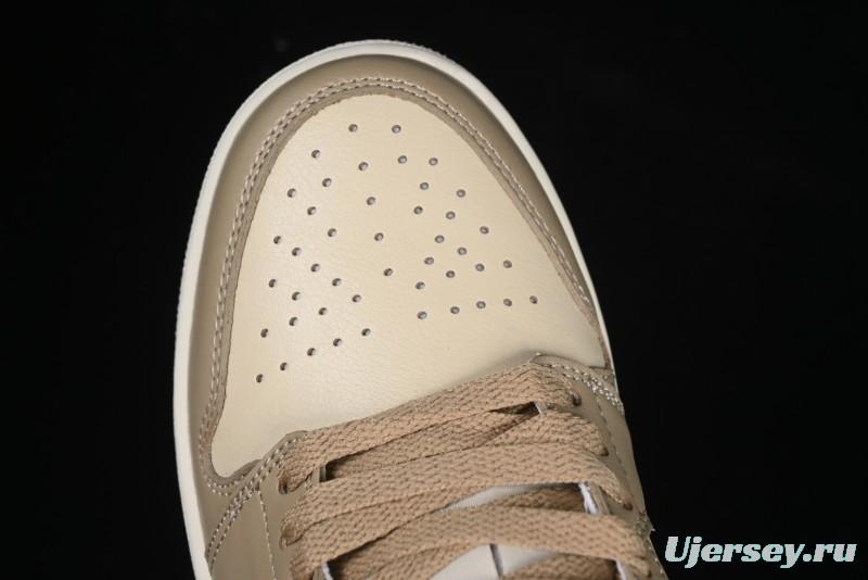 Nike Air Jordan 1 Low AJ1 Wheat Color Low-Top Casual Sneakers - DC0774-203