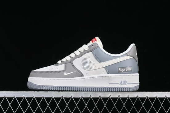Nike Air Force 1 '07 Low Supreme Collaboration Polka Dot Swoosh Casual Sneakers - DM6688-023