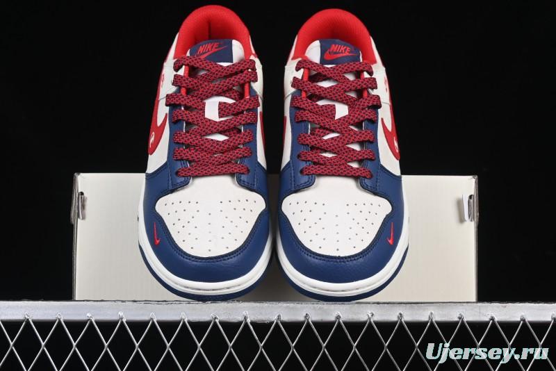 Nike SB Dunk Low Edison Chen Collaboration Blue Red Swoosh Anniversary Custom Low-Top Casual Skate Shoes - DJ2024-099