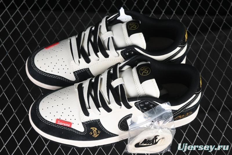 Nike SB Dunk Low Supreme Year of the Snake Limited Edition Black Snake Print Low-Top Casual Sneakers - XS1086-016