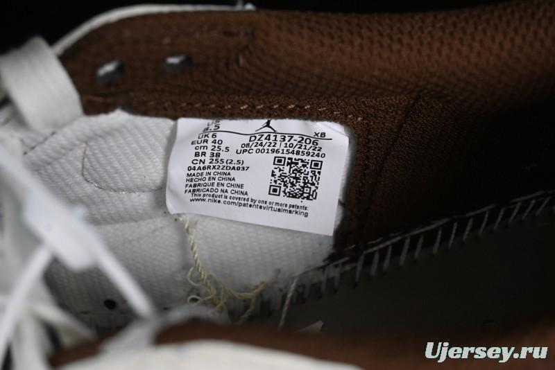 Nike Travis Scott x Air Jordan 1 Low OG AJ1 Reverse Swoosh Sneakers - DZ4137-206