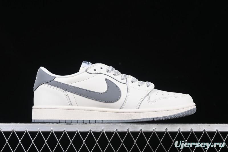 Nike Travis Scott x Fragment Design x Air Jordan 1 Low OG SP AJ1 Retro Sneakers with Unique Collaboration Details - XZ5158-002