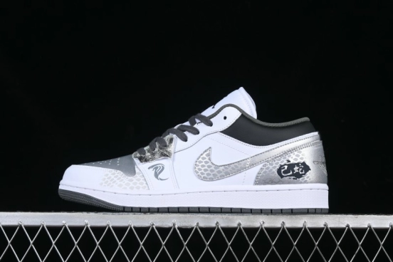 Nike Air Jordan 1 Low AJ1 Snake Year Custom Low-Top Culture Basketball Shoes - 553558-152