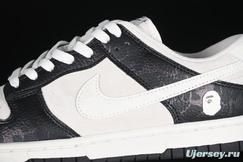 Nike SB Dunk Low BAPE Collaboration Splatter Pig Eight White Hook Anniversary High-End Custom Low-Top Casual Sneakers - DJ2024-053