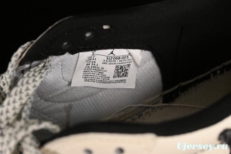 Nike Air Jordan 1 Low OG SP Travis Scott x Fragment Design Black Denim Print Casual Sneakers - SJ2068-005