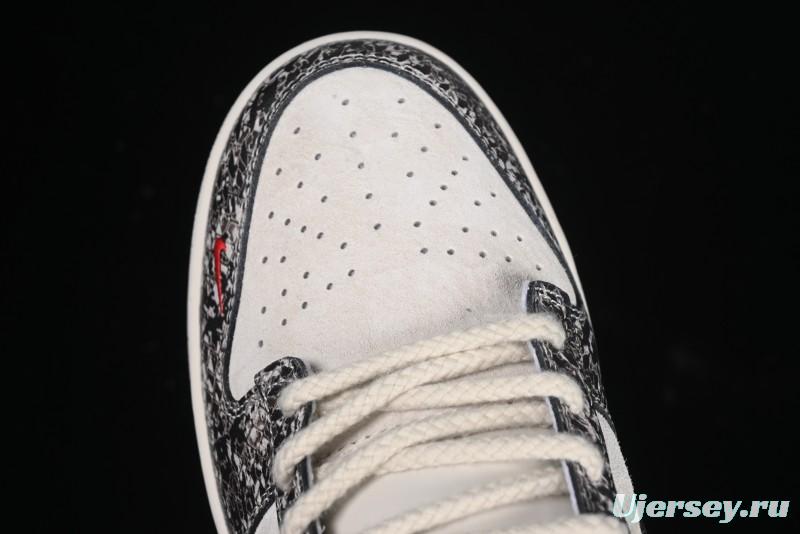 Nike SB Dunk Low Year of the Snake Series Snake Scale Black Swoosh Custom Low-Top Casual Skate Shoes - YX5066-272