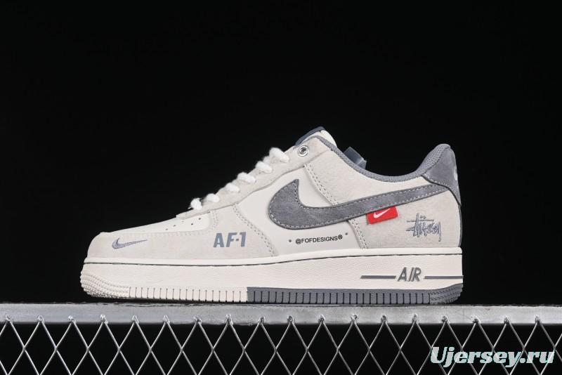 Nike Air Force 1 '07 Low Stussy Collaboration Dual-Tone Beige Low-Top Casual Sneakers - SJ6698-024