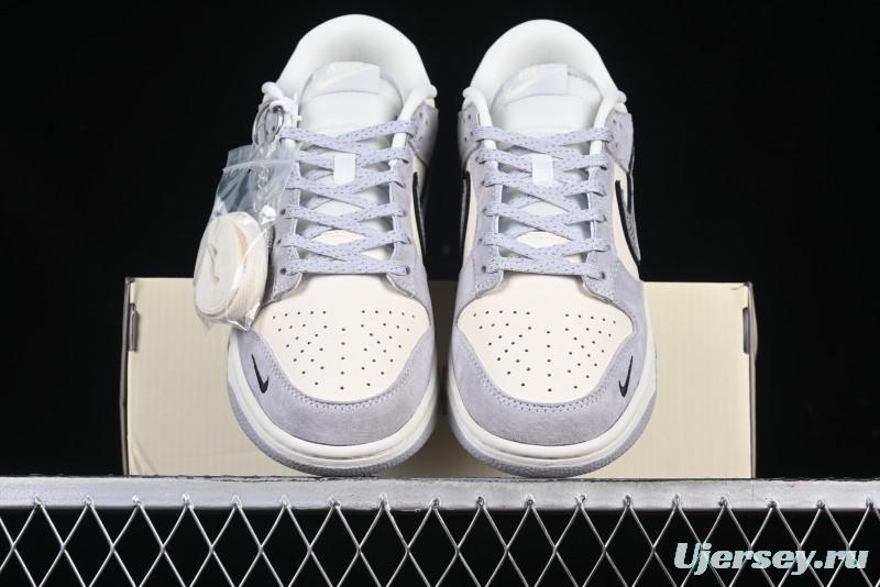 Nike SB Dunk Low The North Face Year of the Snake Grey White Grey Swoosh Anniversary Custom Low-Top Casual Skate Shoes - KK1333-019