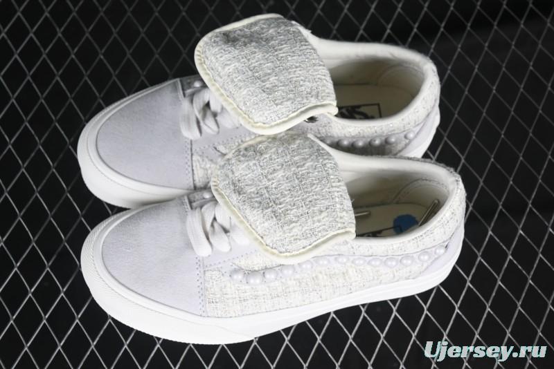 Vans Skool Ext Pearl White Low-Top Casual Skate Shoes - VN000EEMQC5