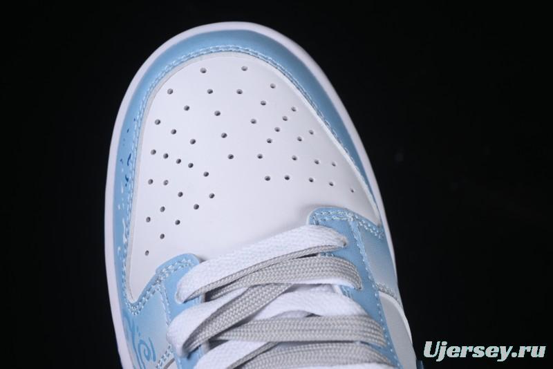 Nike Dunk Low Blue and White Porcelain Theme Casual Sneakers - DV0831-104