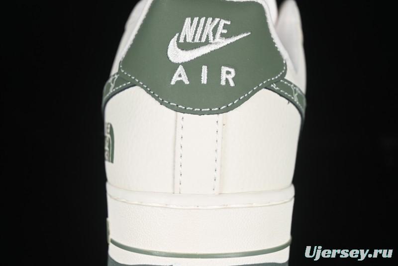 Nike Air Force 1 '07 Low The North Face Collaboration Beige Green Mini Swoosh Casual Sneakers - KK1988-043
