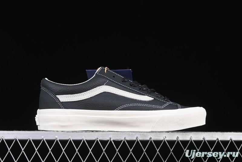 Vans Premium Old Skool 36 Full-Grain Leather Retro Skate Shoes - VN000D57BLK