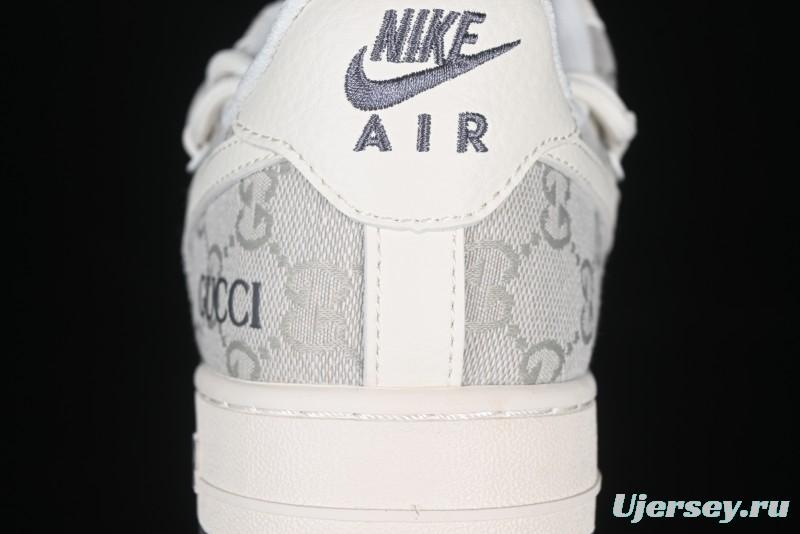 Nike Air Force 1 '07 Low Gucci Collaboration Smoke Gray Drawstring Casual Sneakers - SJ1198-105