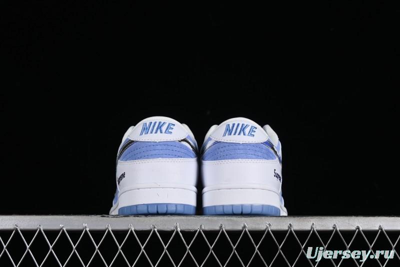 Supreme x Nike SB Dunk Low Royal Blue Anniversary High-End Custom Casual Skate Shoes - JH8039-936