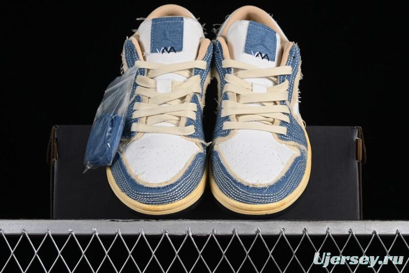 Nike Air Jordan 1 Low SE "WRMK" AJ1 Sashiko Stitch Low-Top Casual Sneakers - FN7670-493