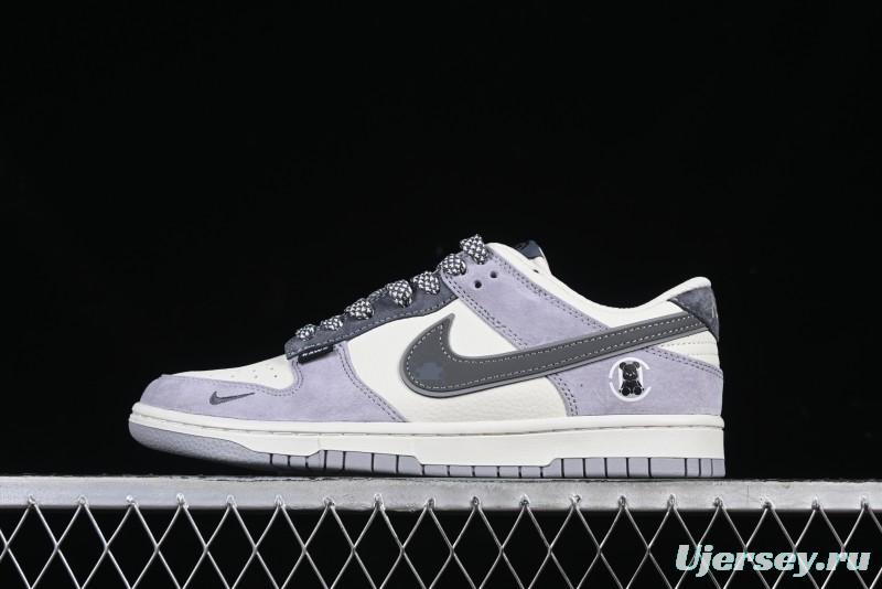 Nike SB Dunk Low Collaboration with Violent Bear Light Grey Pig Anniversary Edition High-End Custom Low-Top Casual Skate Shoes - DJ2024-109