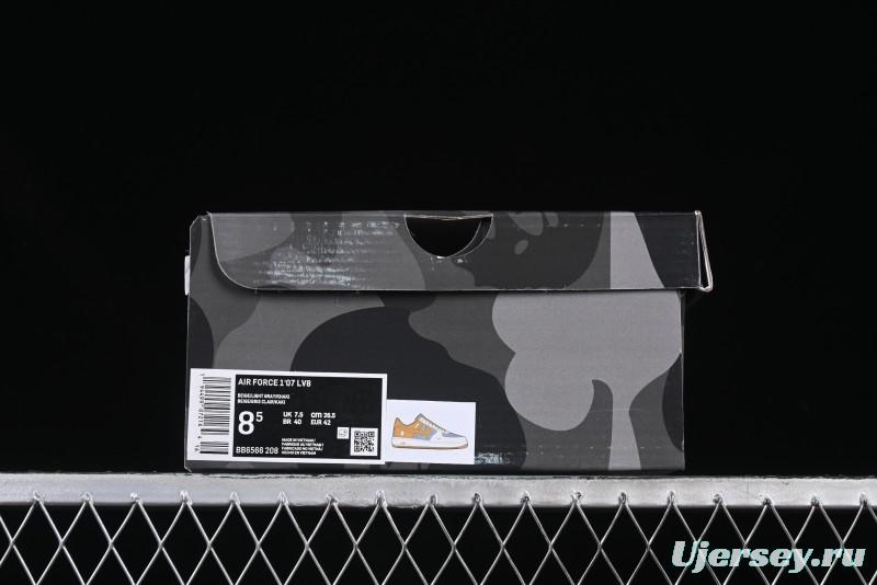 Nike Air Force 1 '07 Low Bape Collaboration Khaki Beige Grey Low-Top Casual Sneakers - BB6566-208