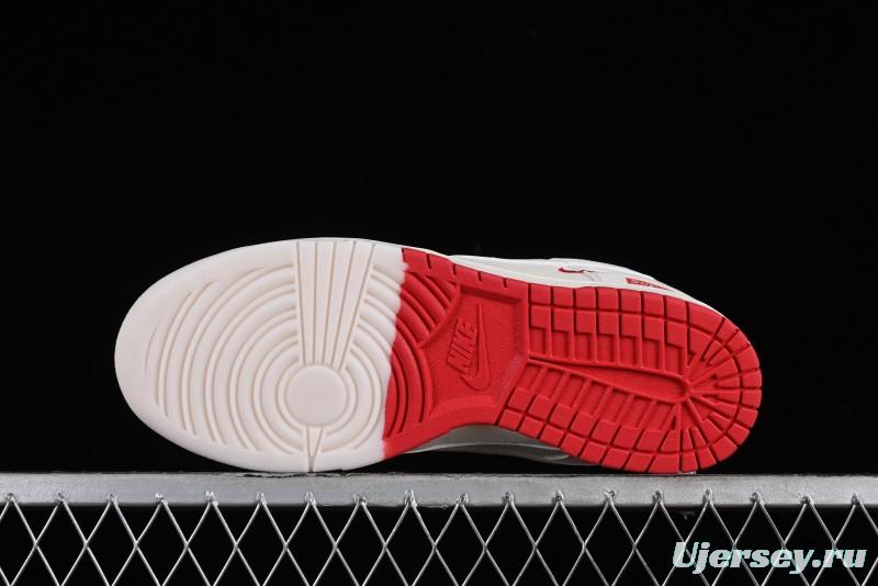 Supreme x Nike SB Dunk Low Anniversary Custom White Red Colorway Low-Top Casual Skate Shoes - BB8657-107