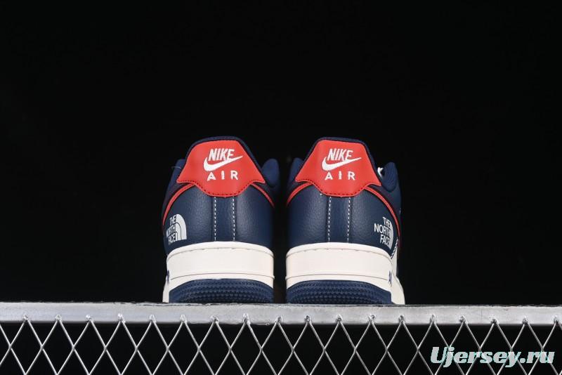 Nike Air Force 1 '07 Low The North Face Collaboration Blue Red Double Swoosh Casual Sneakers - XS1958-521