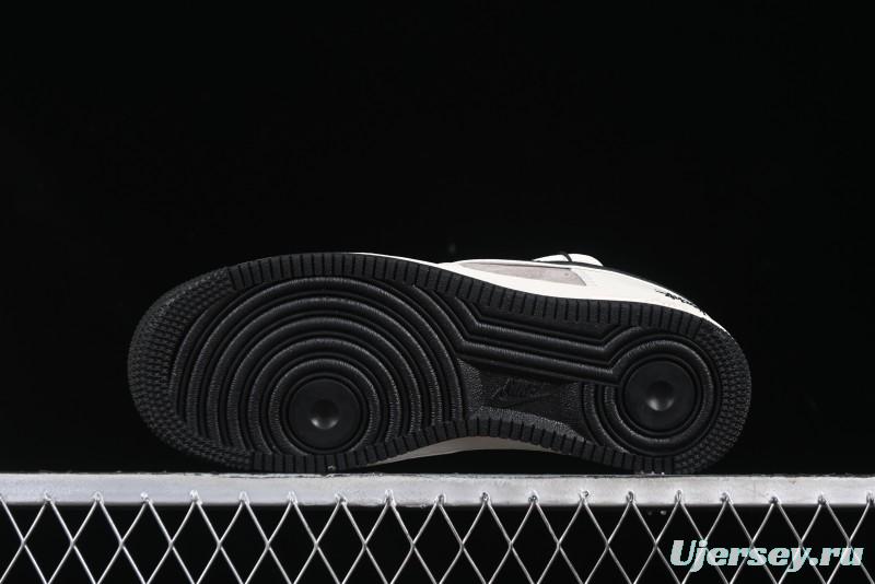 Nike Air Force 1 '07 Low Stussy Collaboration Beige Black Drawstring Casual Sneakers - SJ1198-109