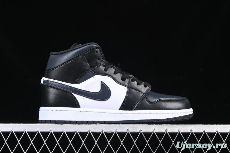 Nike Air Jordan 1 Mid AJ1 Basketball Shoes in Black White Gray - DQ8426-010