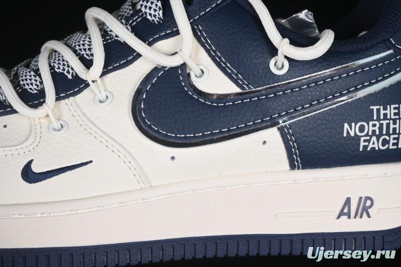 Nike Air Force 1 '07 Low The North Face Collaboration Beige Blue Patchwork Drawstring Casual Shoes - SJ1198-107