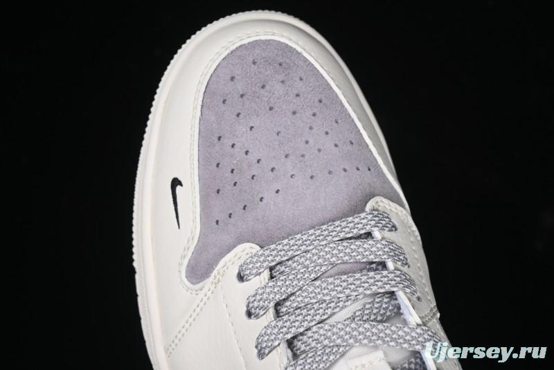 Nike Air Jordan 1 Low Stussy Collaboration - Retro Basketball Shoes in Light Grey - SJ9950-044