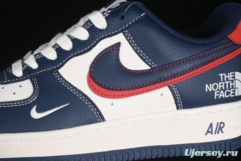 Nike Air Force 1 '07 Low The North Face Collaboration Blue Red Double Swoosh Casual Sneakers - XS1958-521