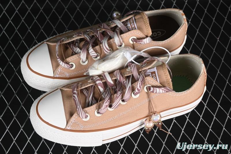 Converse All Star Platform Sneakers in Coffee Bean Milk Tea Color with OrthoLite Insole and Thick Sole for Height Boost - A11619C
