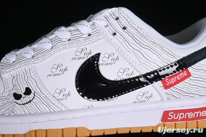 Supreme x Nike Dunk Low SB Casual Skate Shoes with Zoom Air Cushion - XD6188-034