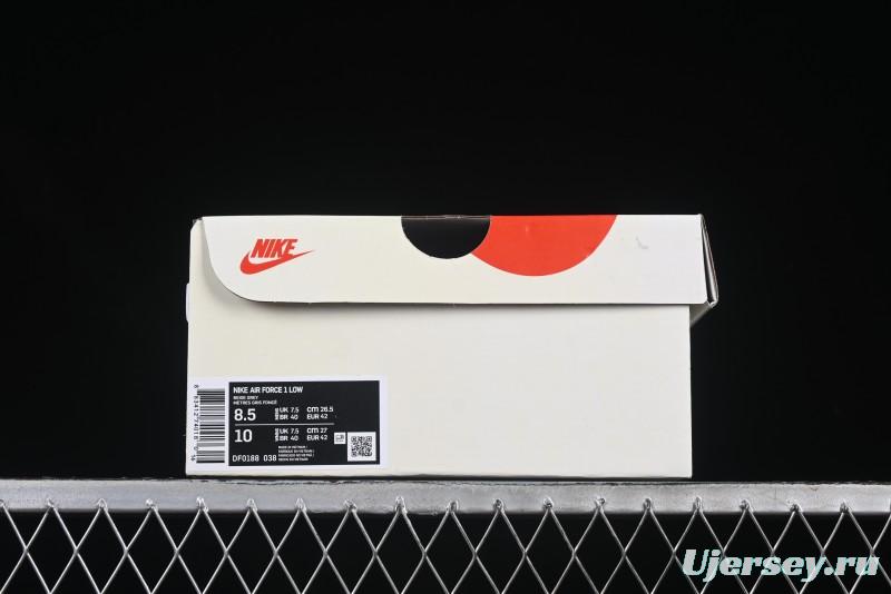 Nike Air Force 1 '07 Low MLB Collaboration Dark Checkered Beige Low-Top Casual Sneakers - DF0188-038