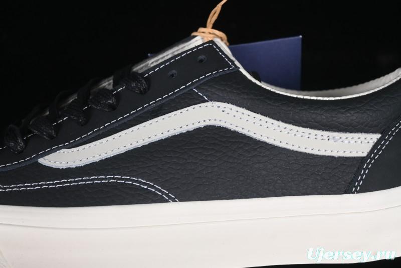 Vans Premium Old Skool 36 Full-Grain Leather Retro Skate Shoes - VN000D57BLK