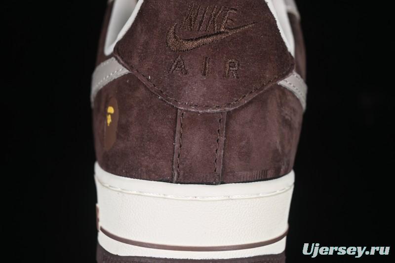 Nike Air Force 1 '07 Low BAPE Collaboration Grey Green Brown Low-Top Casual Sneakers - KK1988-039