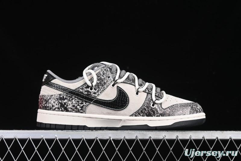 Nike SB Dunk Low Year of the Snake Series Strap Black Swoosh Custom High-End Low-Top Casual Skate Shoes - YX5066-273