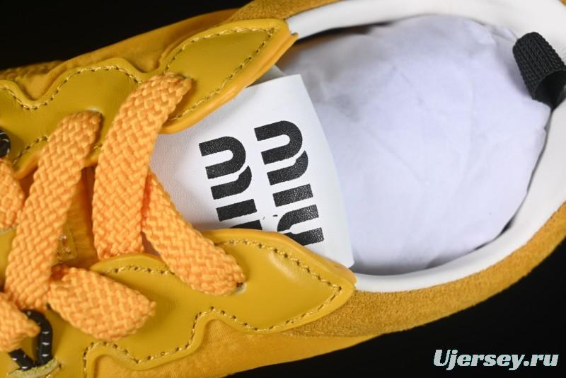 Miu Miu Suede Round Toe Lace-Up Women's Low-Top Casual Shoes - 99D4