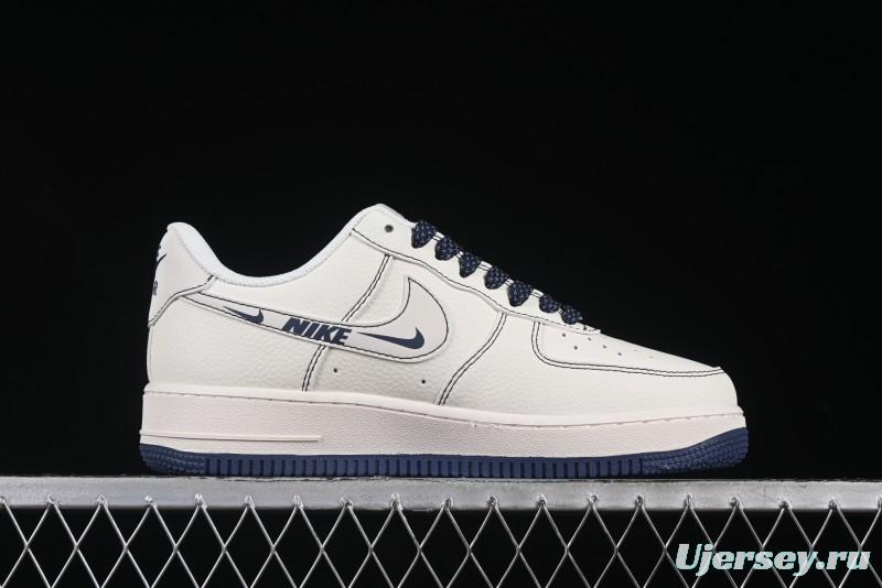 Nike Air Force 1 '07 Low Stussy Collaboration Grey Swoosh Casual Sneakers - HH7518-063