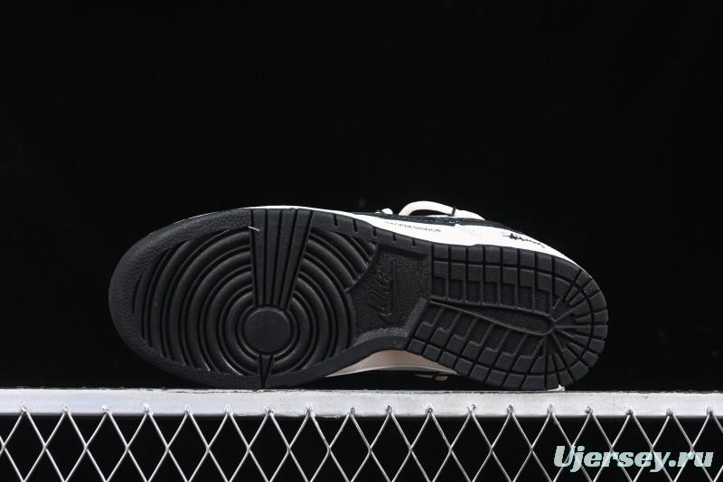 Nike SB Dunk Low Stussy Collaboration Anniversary Edition Lace-Up Beige Grey Black Swoosh Low-Top Casual Skate Shoes - YX5066-242