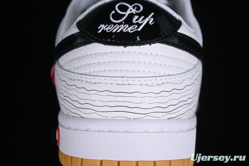 Supreme x Nike Dunk Low SB Casual Skate Shoes with Zoom Air Cushion - XD6188-034