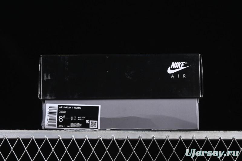 Nike Air Jordan 11 Retro High Top Basketball Shoes in Black Pink - CT8012-500