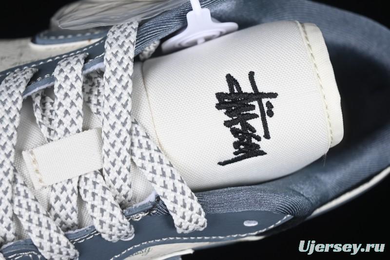 Nike Air Jordan 1 Low Stussy Collaboration - Grey Swoosh Retro Basketball Shoes - XX3318-503