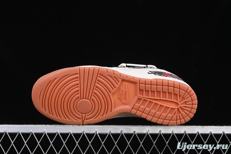 Nike SB Dunk Low Year of the Snake Series Snake Scale White Swoosh Customized Low-Top Casual Skate Shoes - YX5066-275