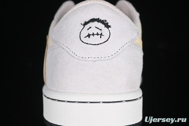 Nike Travis Scott x Air Jordan 1 Low OG AJ1 Reverse Swoosh Collaboration Sneakers - DM7866-812