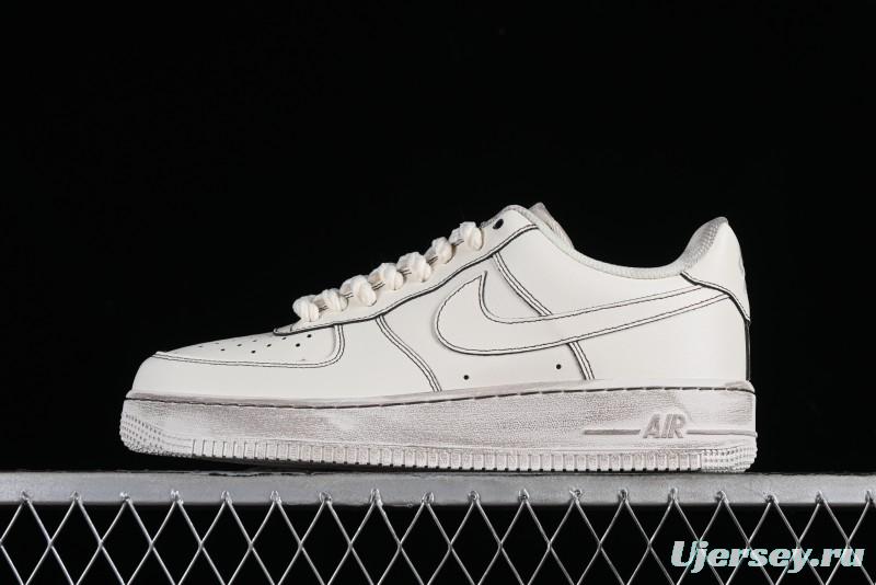 Nike Air Force 1 '07 Low Casual Sneakers with Hemp Rope Laces and Distressed Design - 315122-333