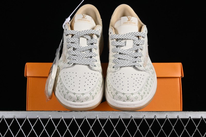 Nike Air Jordan 1 Low OG SP Travis Scott x Fragment Design Retro Sneakers with Reverse Swoosh - SJ2068-006
